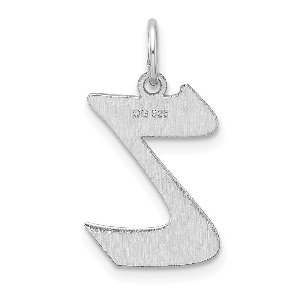 Klein Sterlingsilber Rhodiniert Artisan Block Buchstabe Z Initiale Charm