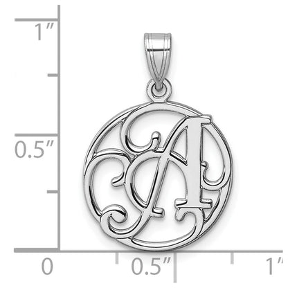 Klein Sterlingsilber Rhodiniert Fantasie Schreibschrift Buchstabe Initiale Anhänger