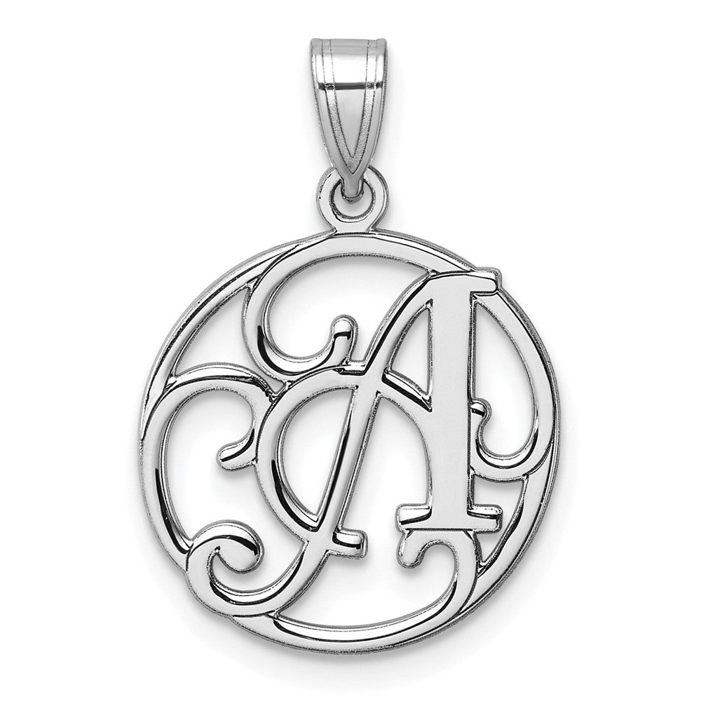 Klein Sterlingsilber Rhodiniert Fantasie Schreibschrift Buchstabe Initiale Anhänger