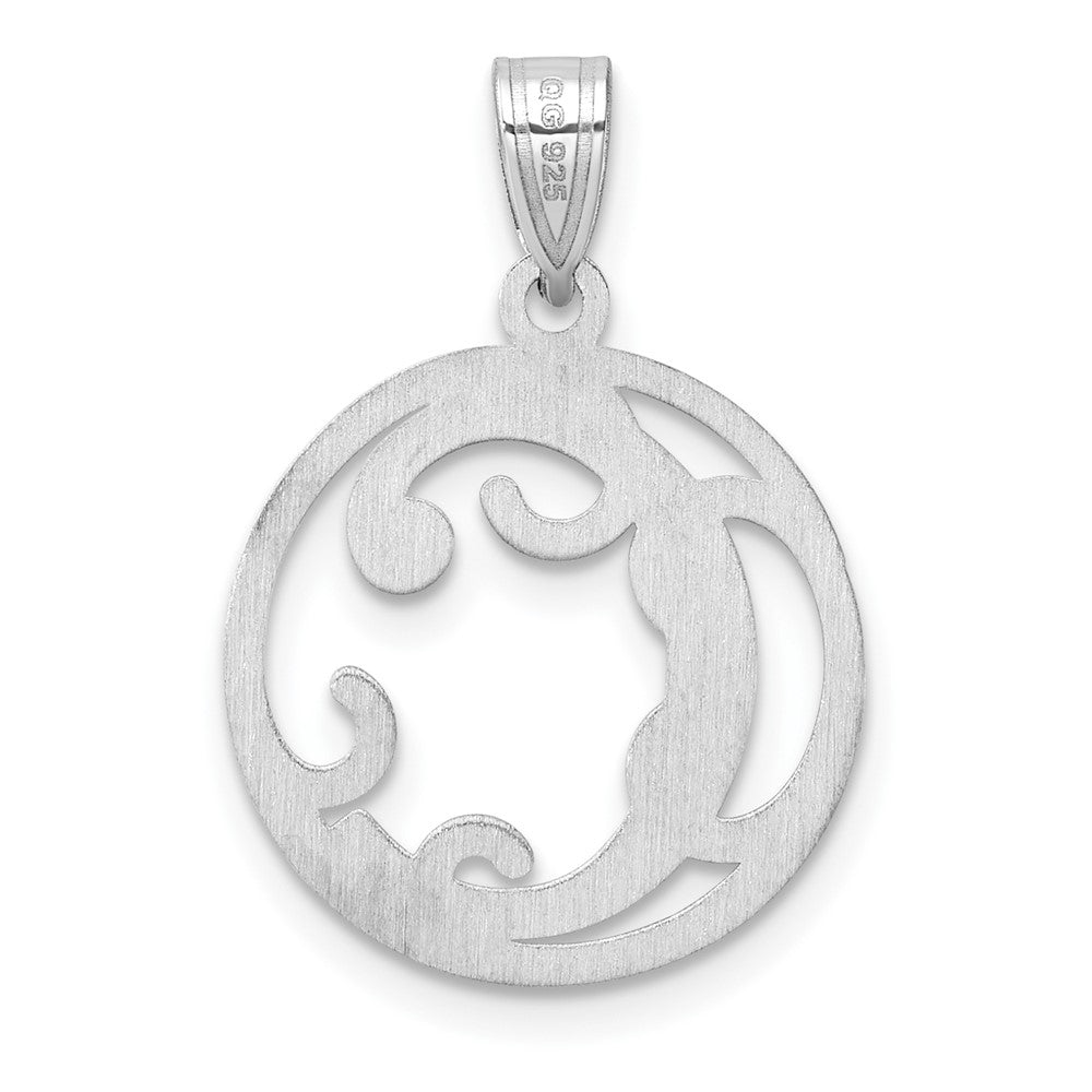 Klein Sterlingsilber Rhodiniert Fantasie Schreibschrift Buchstabe C Initiale Anhänger