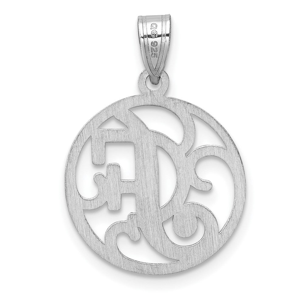 Klein Sterlingsilber Rhodiniert Fantasie Schreibschrift Buchstabe F Initiale Anhänger