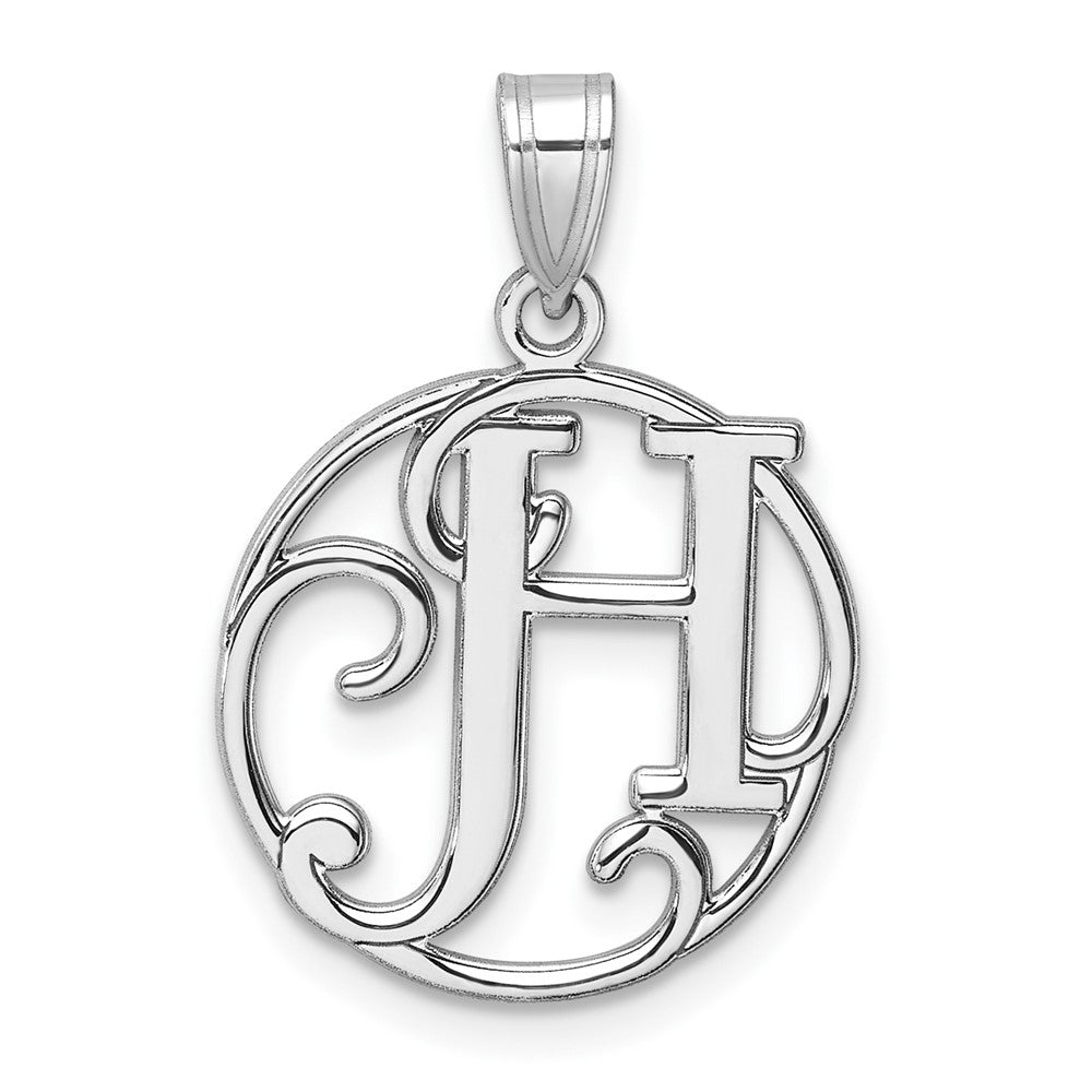 Klein Sterlingsilber Rhodiniert Fantasie Schreibschrift Buchstabe H Initiale Anhänger