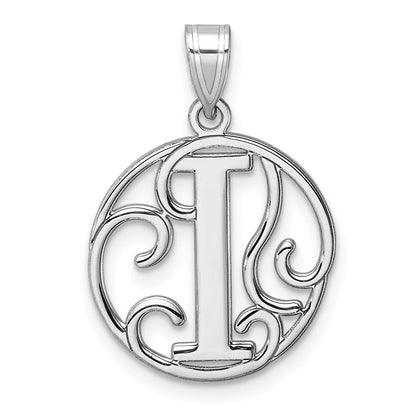 Klein Sterlingsilber Rhodiniert Fantasie Schreibschrift Buchstabe I Initiale Anhänger