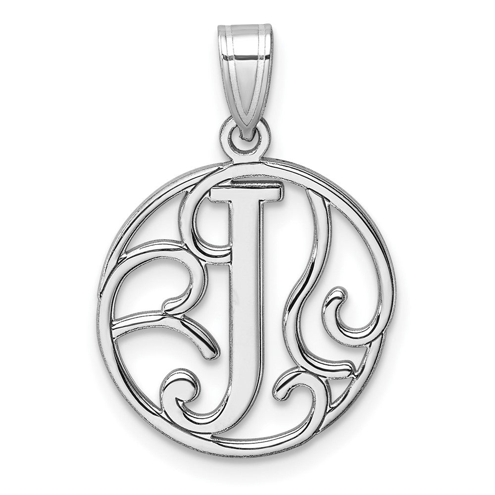 Klein Sterlingsilber Rhodiniert Fantasie Schreibschrift Buchstabe J Initiale Anhänger