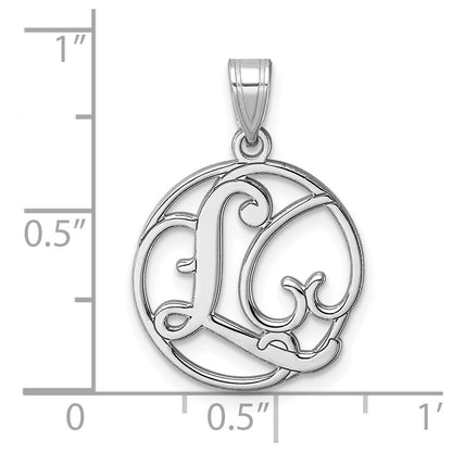 Klein Sterlingsilber Rhodiniert Fantasie Schreibschrift Buchstabe L Initiale Anhänger
