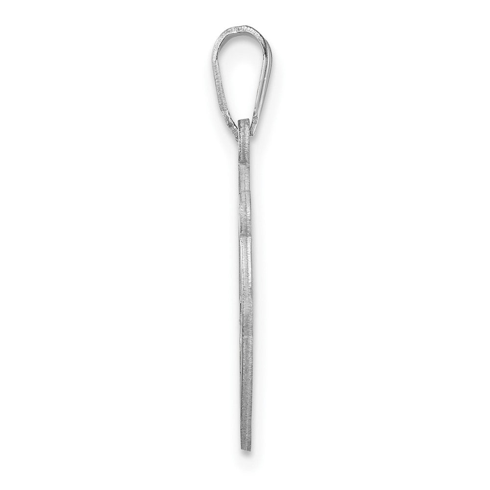 Klein Sterlingsilber Rhodiniert Fantasie Schreibschrift Buchstabe N Initiale Anhänger