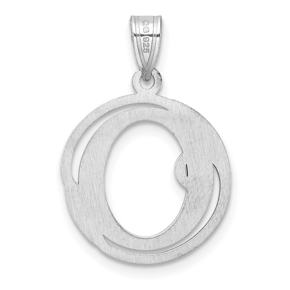 Klein Sterlingsilber Rhodiniert Fantasie Schreibschrift Buchstabe O Initiale Anhänger