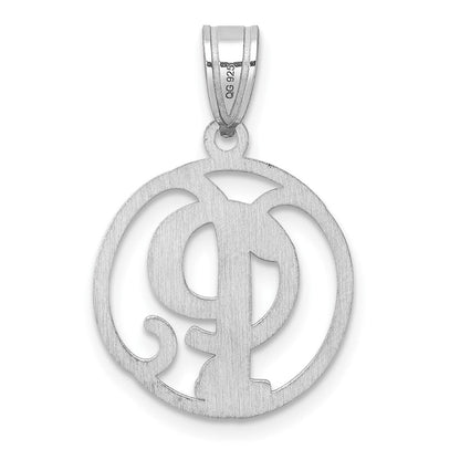 Klein Sterlingsilber Rhodiniert Fantasie Schreibschrift Buchstabe P Initiale Anhänger