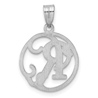 Klein Sterlingsilber Rhodiniert Fantasie Schreibschrift Buchstabe R Initiale Anhänger