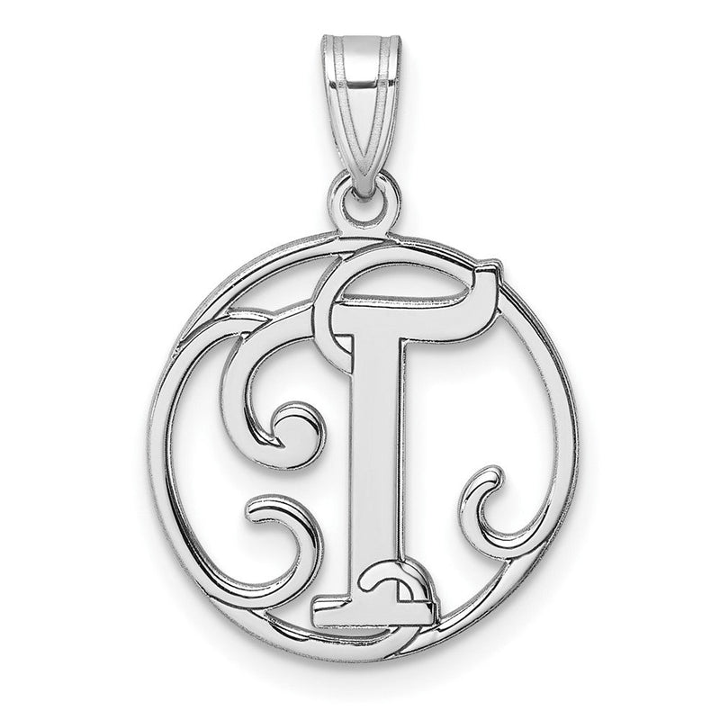 Klein Sterlingsilber Rhodiniert Fantasie Schreibschrift Buchstabe T Initiale Anhänger