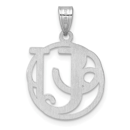 Klein Sterlingsilber Rhodiniert Fantasie Schreibschrift Buchstabe U Initiale Anhänger