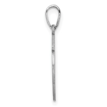 Klein Sterlingsilber Rhodiniert Fantasie Schreibschrift Buchstabe W Initiale Anhänger