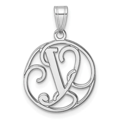 Klein Sterlingsilber Rhodiniert Fantasie Schreibschrift Buchstabe Y Initiale Anhänger