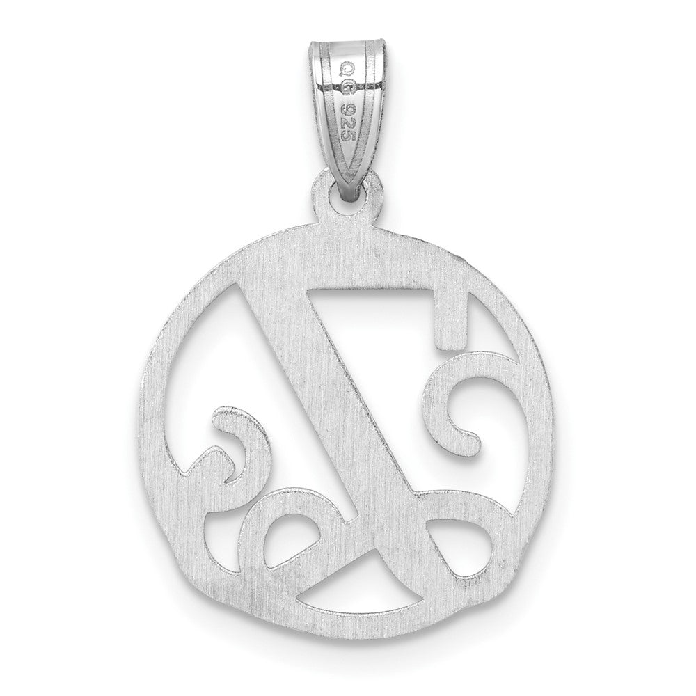 Klein Sterlingsilber Rhodiniert Fantasie Schreibschrift Buchstabe Z Initiale Anhänger
