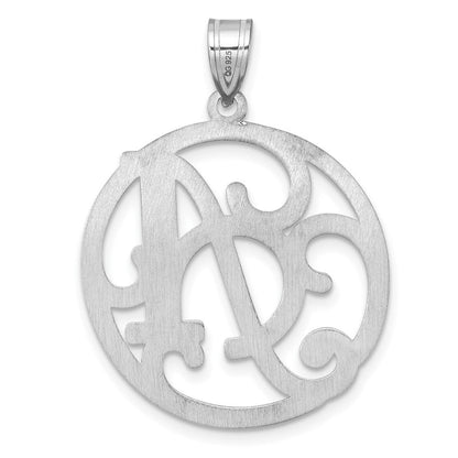 Groß Sterlingsilber Rhodiniert Fantasie Schreibschrift Buchstabe Initiale Anhänger