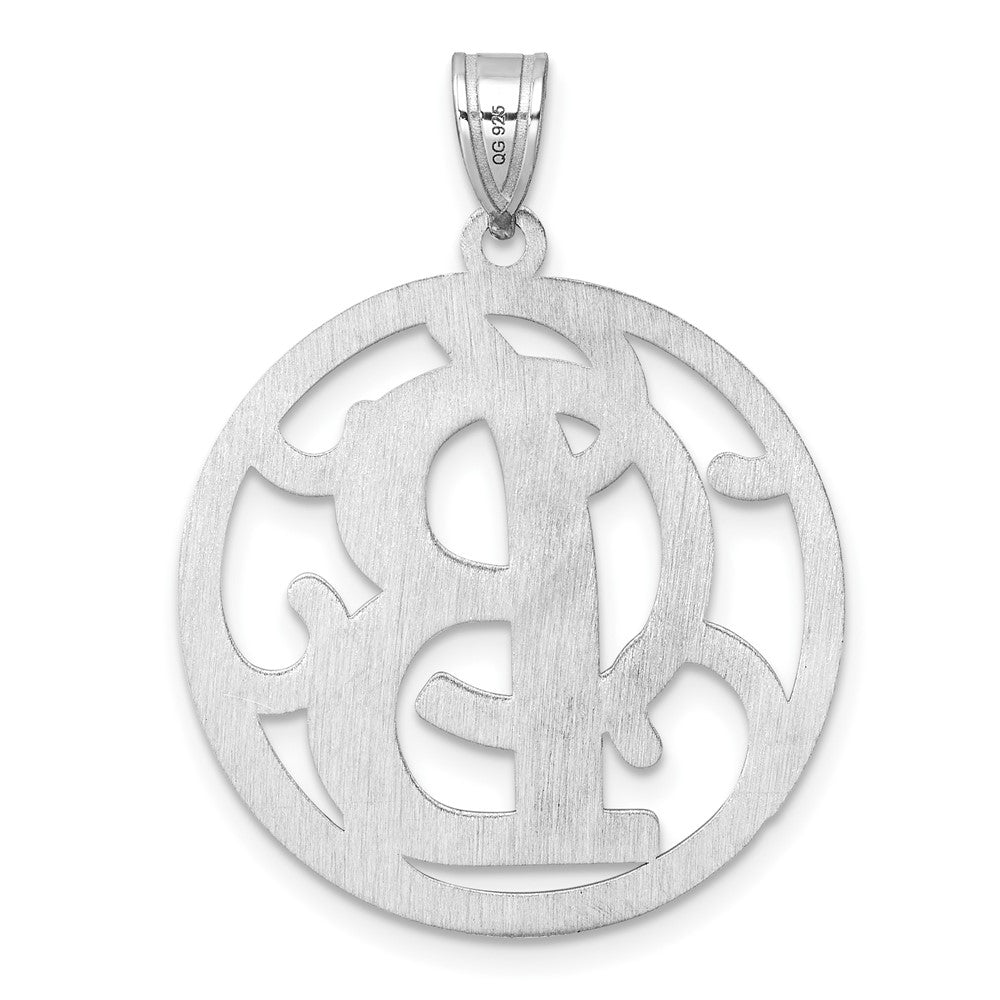 Groß Sterlingsilber Rhodiniert Fantasie Schreibschrift Buchstabe B Initiale Anhänger