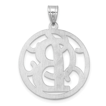 Groß Sterlingsilber Rhodiniert Fantasie Schreibschrift Buchstabe B Initiale Anhänger
