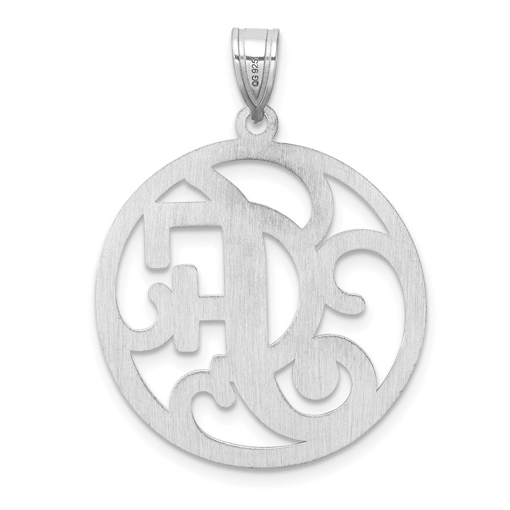 Groß Sterlingsilber Rhodiniert Fantasie Schreibschrift Buchstabe F Initiale Anhänger