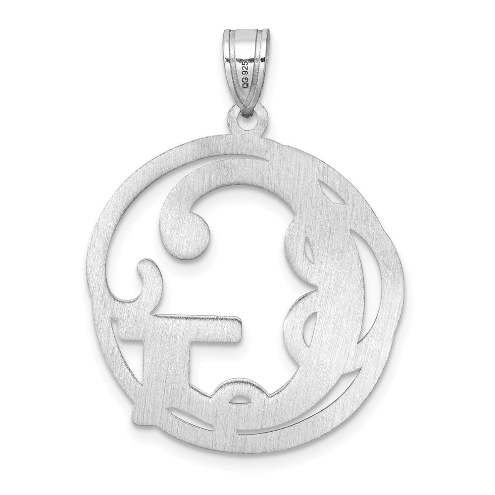 Groß Sterlingsilber Rhodiniert Fantasie Schreibschrift Buchstabe G Initiale Anhänger