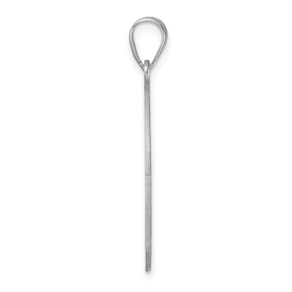 Groß Sterlingsilber Rhodiniert Fantasie Schreibschrift Buchstabe H Initiale Anhänger