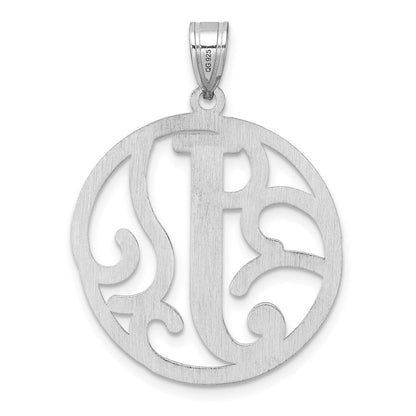 Groß Sterlingsilber Rhodiniert Fantasie Schreibschrift Buchstabe J Initiale Anhänger