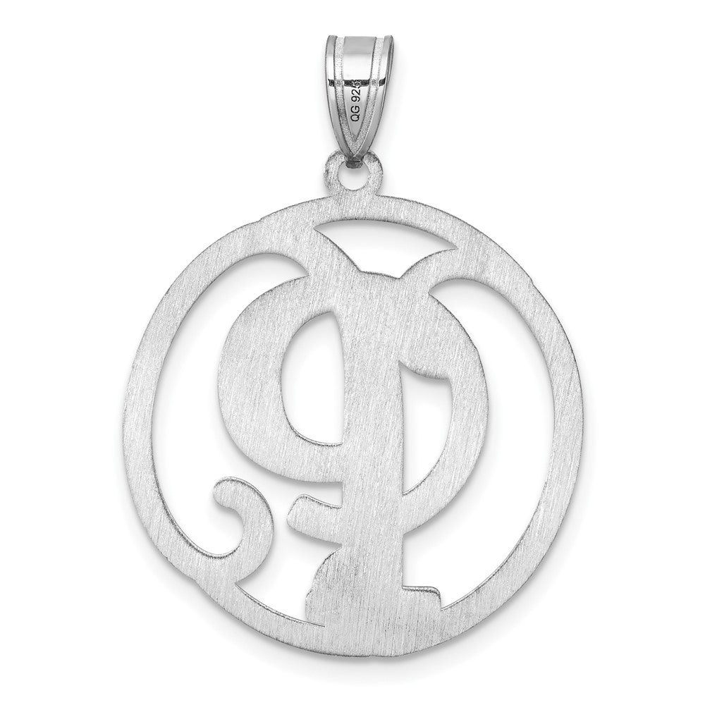 Groß Sterlingsilber Rhodiniert Fantasie Schreibschrift Buchstabe P Initiale Anhänger