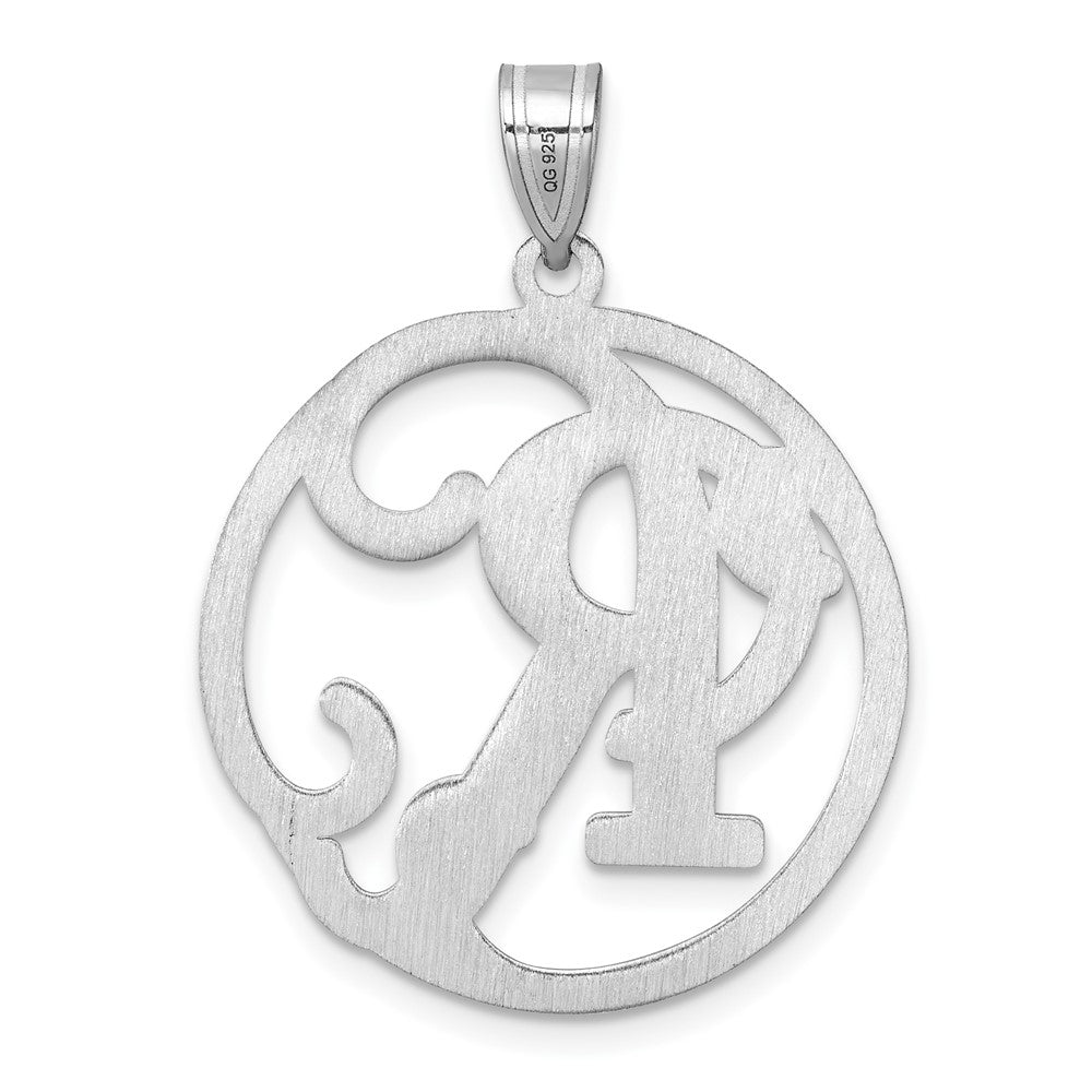 Groß Sterlingsilber Rhodiniert Fantasie Schreibschrift Buchstabe R Initiale Anhänger