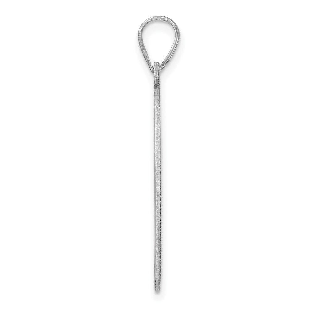 Groß Sterlingsilber Rhodiniert Fantasie Schreibschrift Buchstabe Z Initiale Anhänger