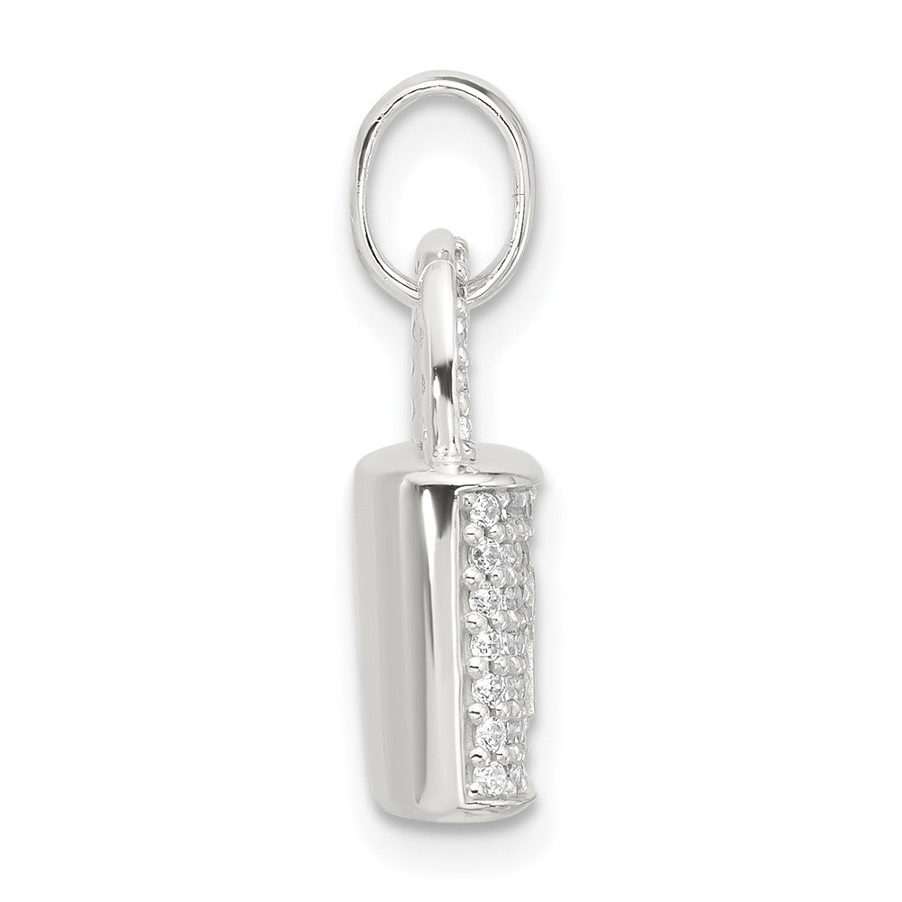 Sterlingsilber E-coated Zirkonia Schloss Anhänger