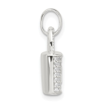 Sterlingsilber E-coated Zirkonia Schloss Anhänger