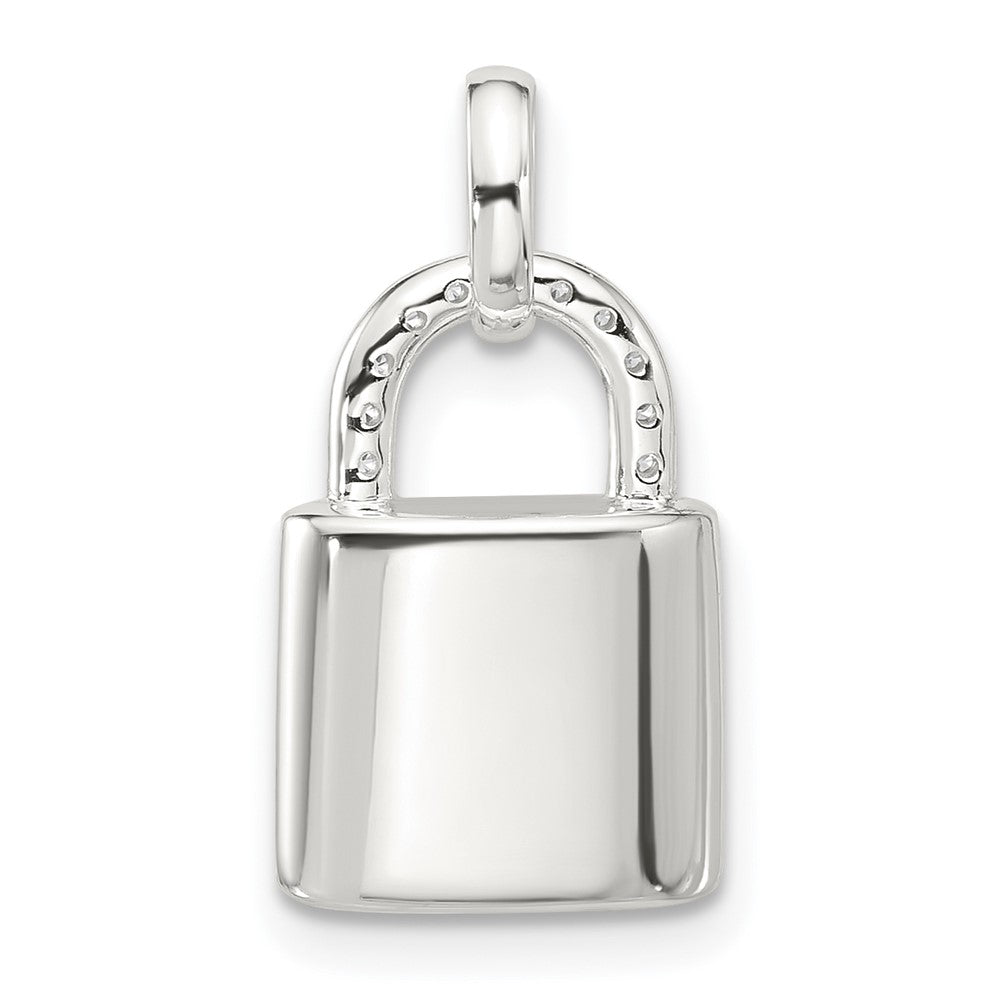 Sterlingsilber E-coated Zirkonia Schloss Anhänger