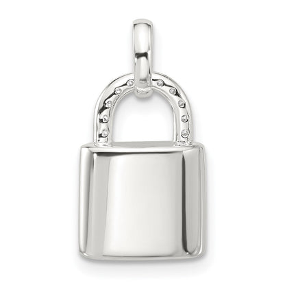Sterlingsilber E-coated Zirkonia Schloss Anhänger