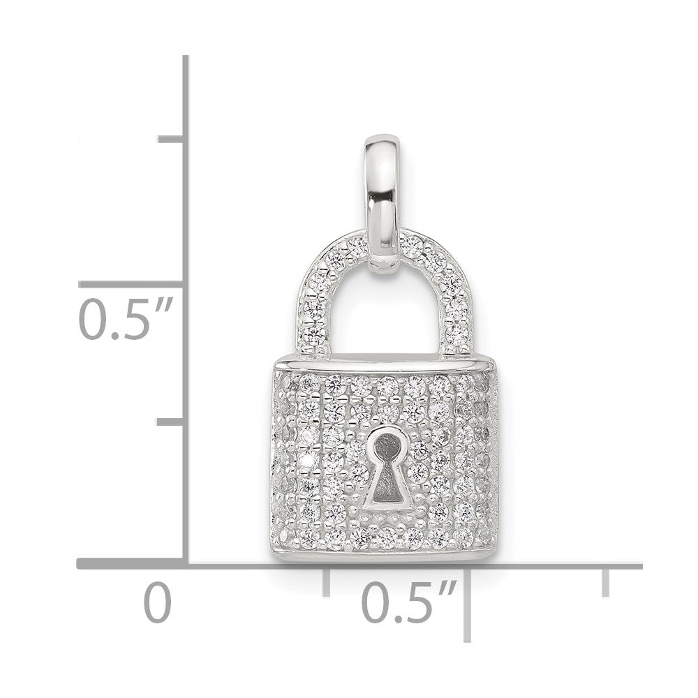 Sterlingsilber E-coated Zirkonia Schloss Anhänger