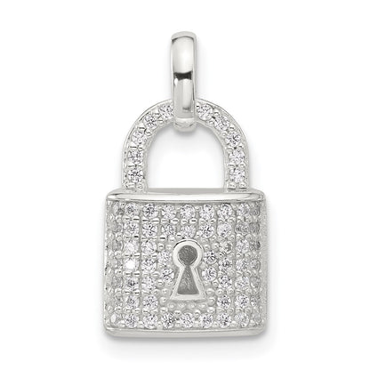 Sterlingsilber E-coated Zirkonia Schloss Anhänger