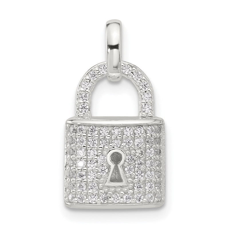 Sterlingsilber E-coated Zirkonia Schloss Anhänger