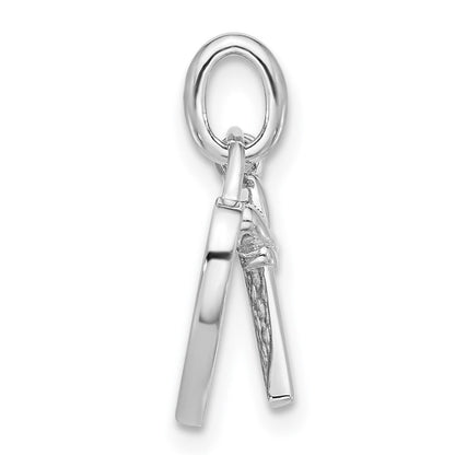 Sterlingsilber Rhodiniert Zirkonia Key und Herz Anhänger