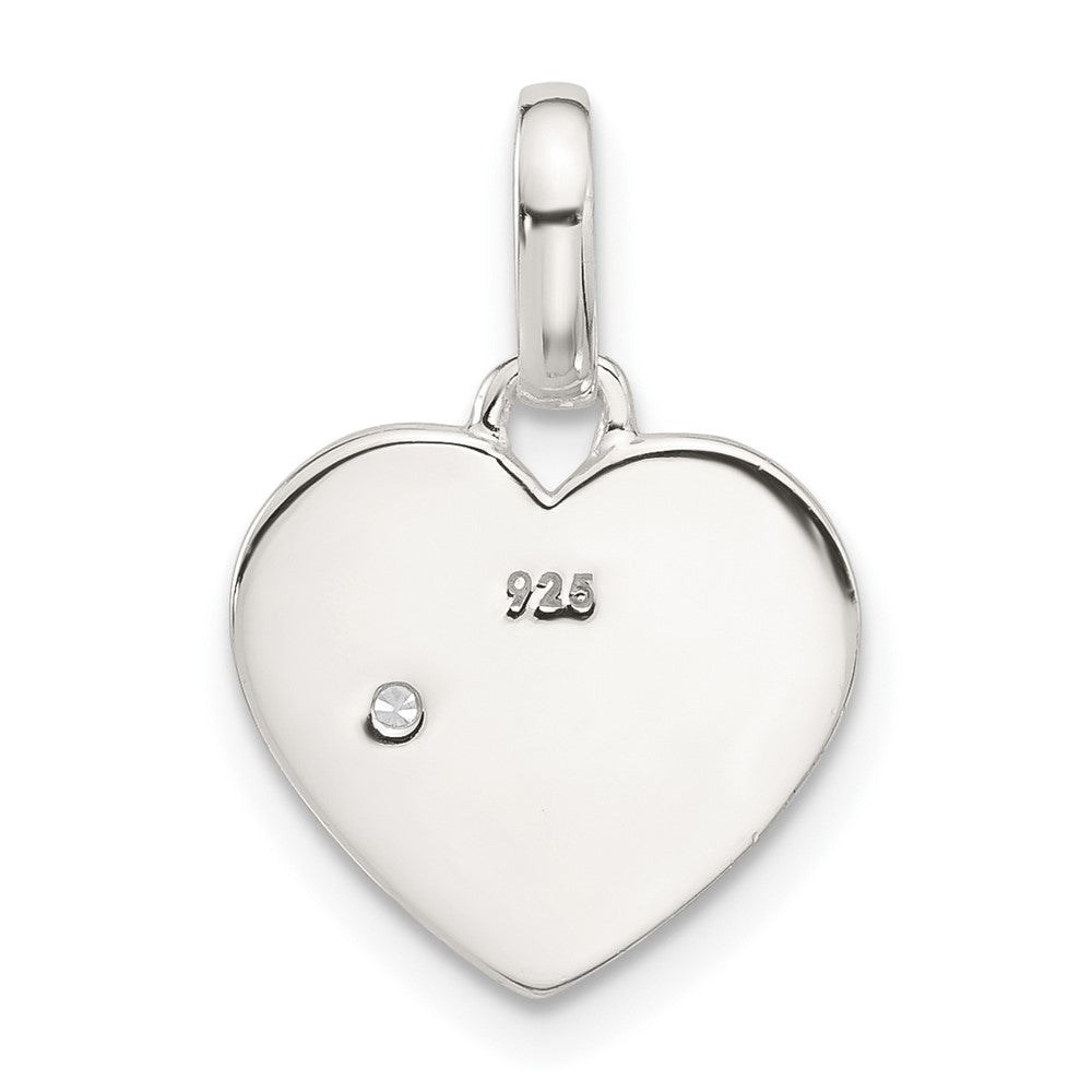 Sterlingsilber E-coated Zirkonia Herz Anhänger