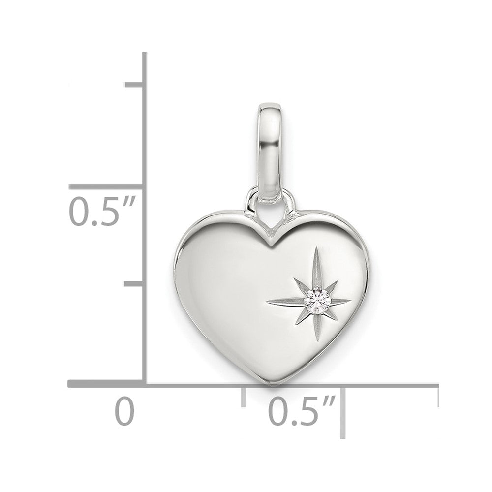 Sterlingsilber E-coated Zirkonia Herz Anhänger