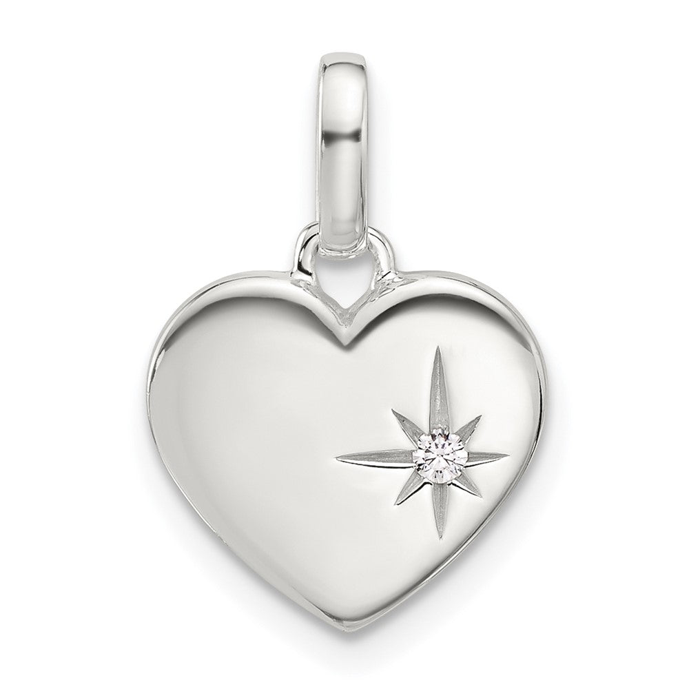 Sterlingsilber E-coated Zirkonia Herz Anhänger