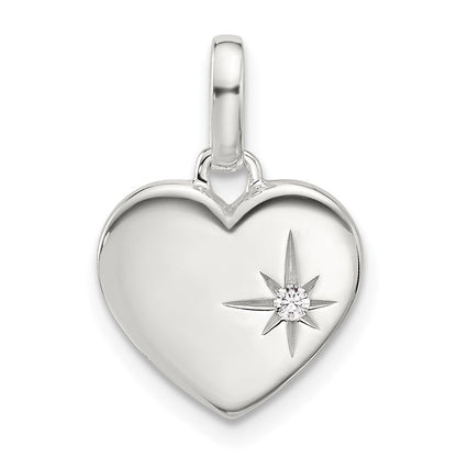 Sterlingsilber E-coated Zirkonia Herz Anhänger