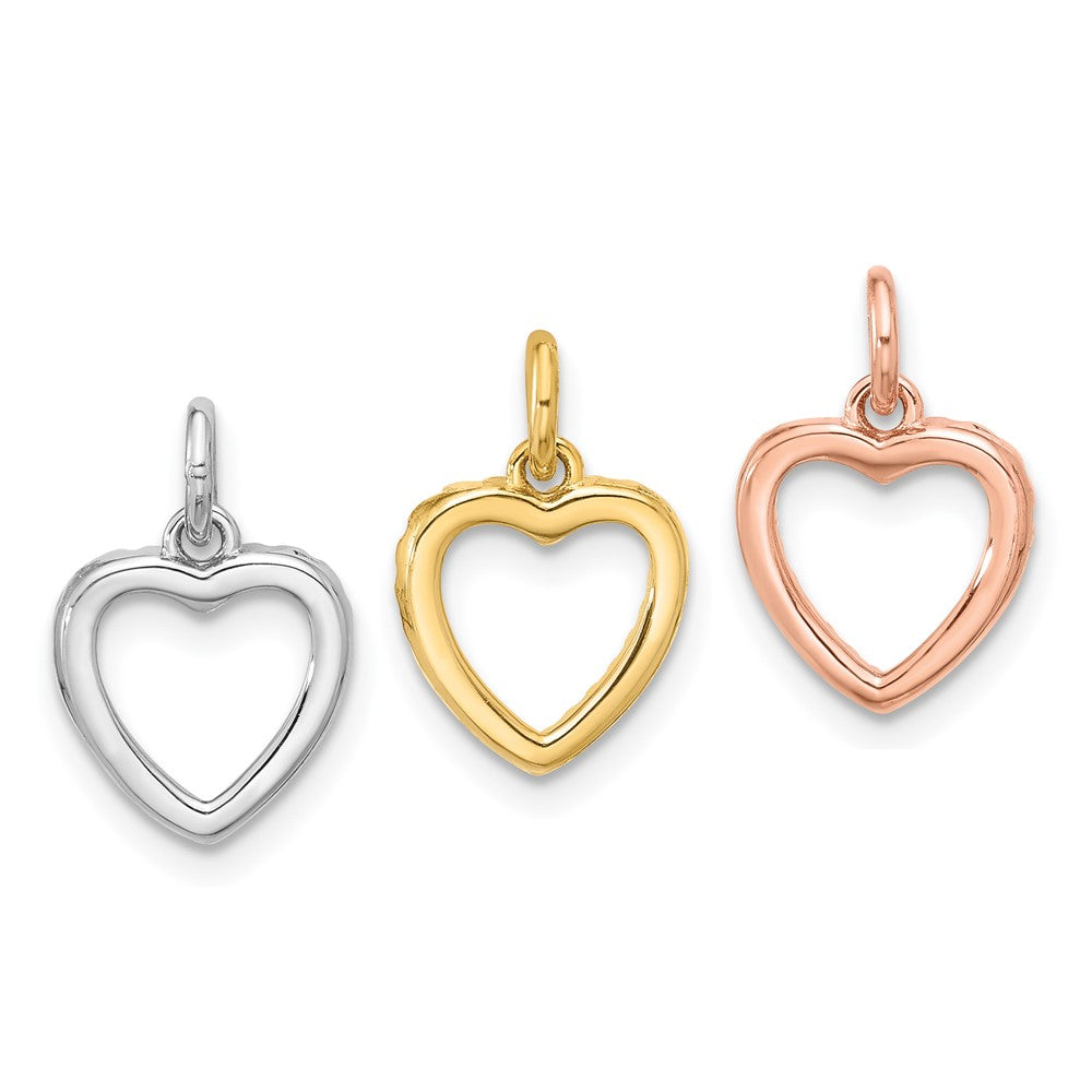 Sterlingsilber Rhodiniert Gold und Roséfarben Zirkonia 3 Herzen Anhänger