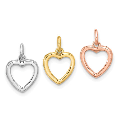 Sterlingsilber Rhodiniert Gold und Roséfarben Zirkonia 3 Herzen Anhänger