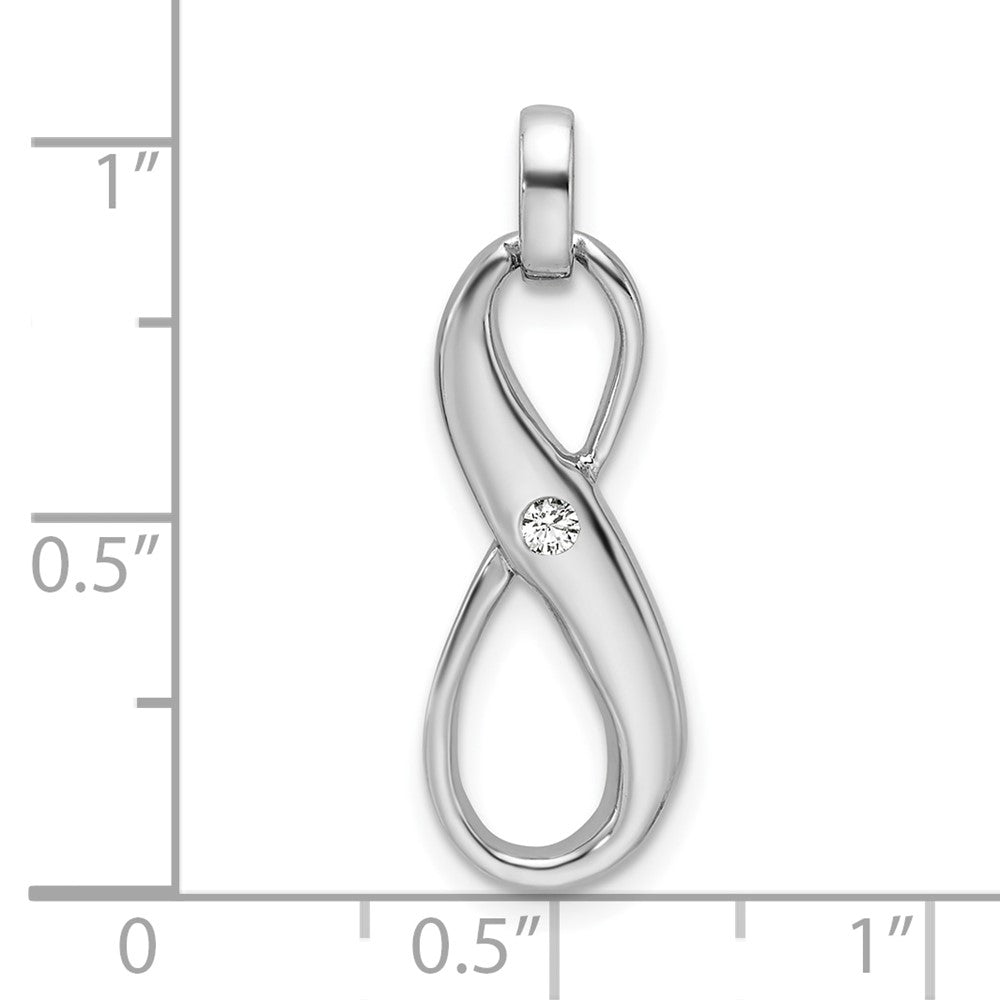 Sterlingsilber Rhodiniert mit Zirkonia Unendlichkeit Symbol Anhänger