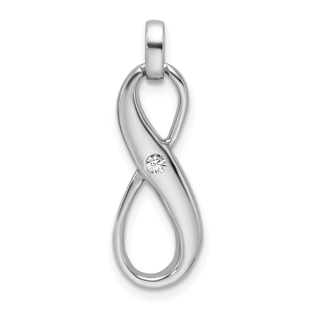 Sterlingsilber Rhodiniert mit Zirkonia Unendlichkeit Symbol Anhänger