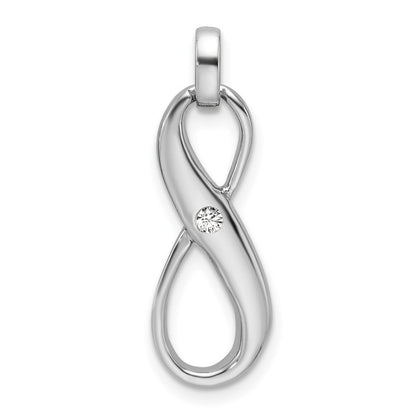 Sterlingsilber Rhodiniert mit Zirkonia Unendlichkeit Symbol Anhänger