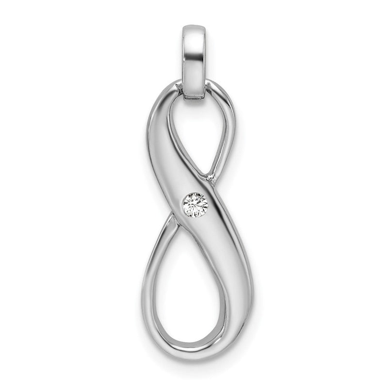 Sterlingsilber Rhodiniert mit Zirkonia Unendlichkeit Symbol Anhänger