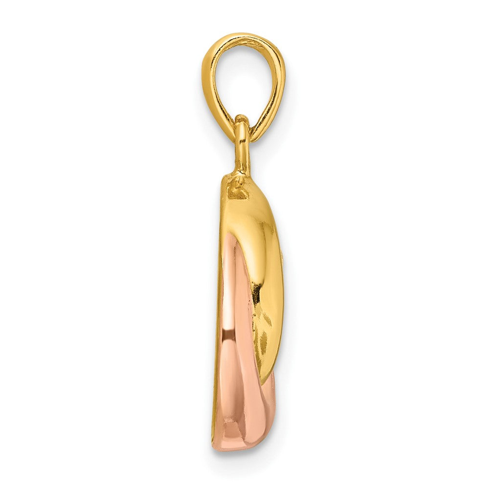 Sterlingsilber mit Rose und Goldfarben Lasergraviert Texture Knoten Anhänger