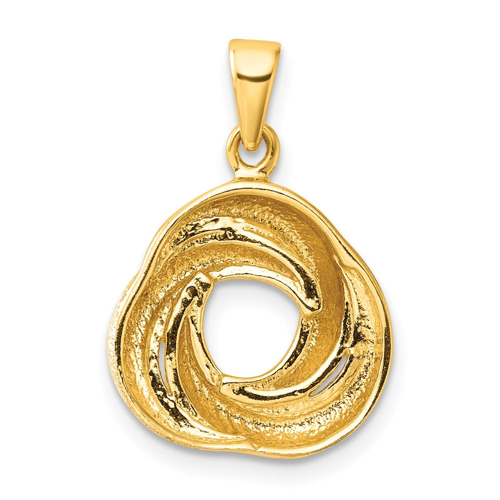 Sterlingsilber mit Rose und Goldfarben Lasergraviert Texture Knoten Anhänger