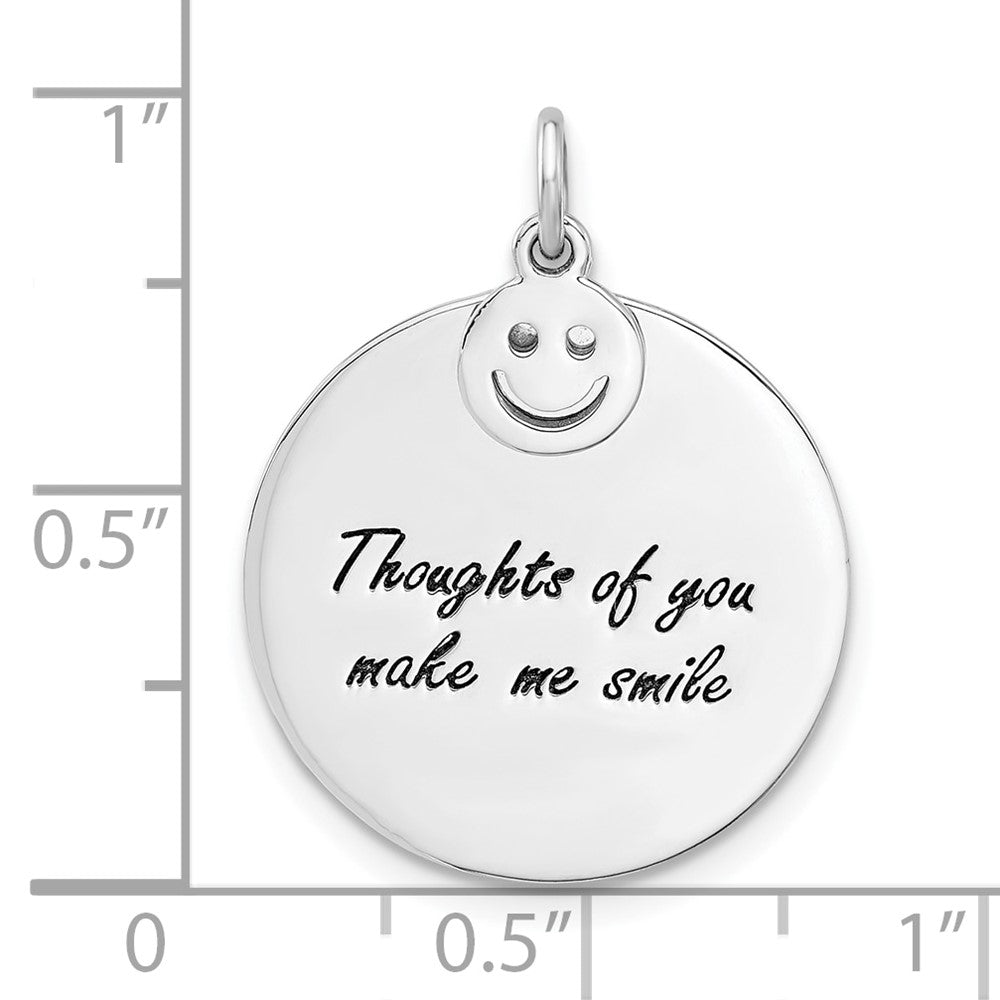Sterlingsilber Rhodiniert Emailliert Thoughts Of You. Anhänger