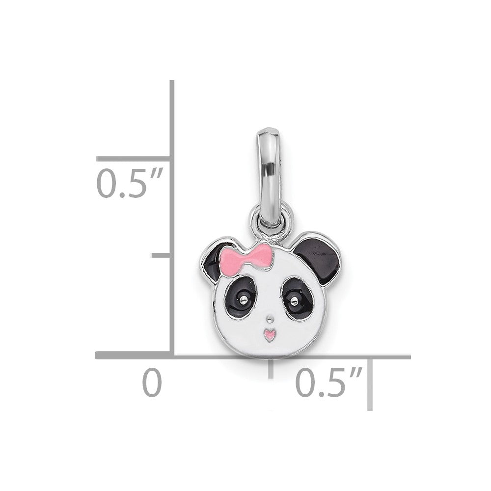 Sterlingsilber Rhodiniert Emailliert Panda Charm Anhänger